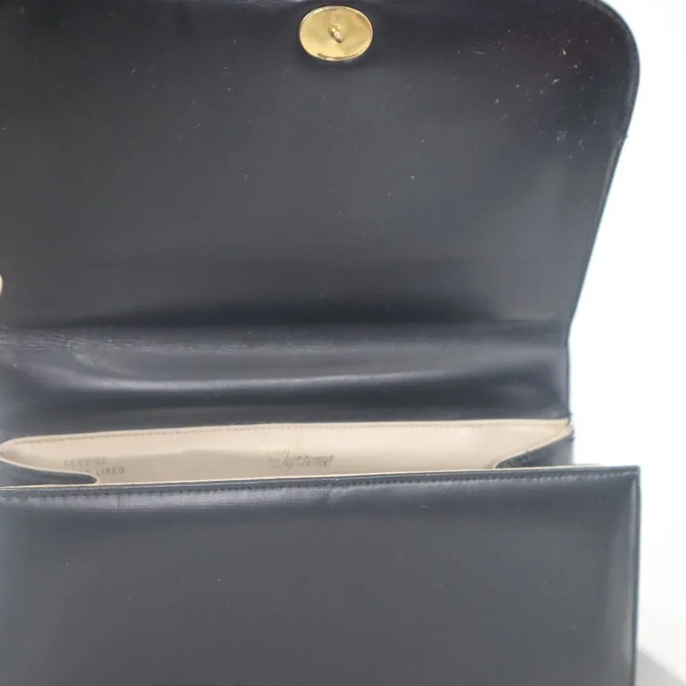 Vintage Black Large Leather Jackie O Handbag Purse Satchel Bags by Supreme EUC